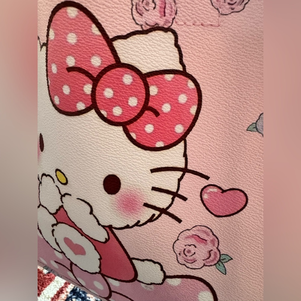 Hello Kitty & Sailor Moon pleather tote bag NEW w/ water bottle strap 12x8” - Picture 5 of 12